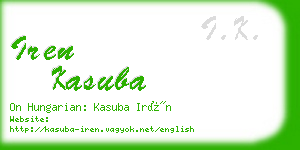 iren kasuba business card